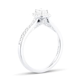 Jenny Packham 18ct White Gold Emerald Cut 0.50cttw Halo Diamond Ring
