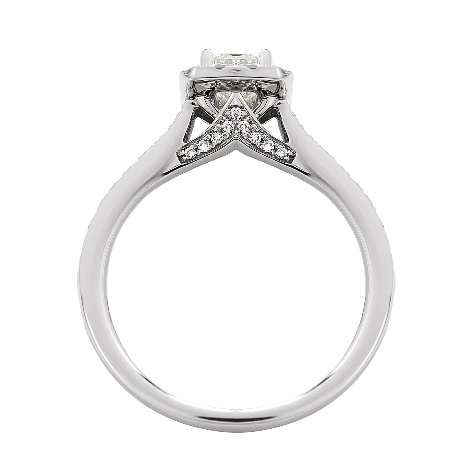 Jenny Packham 18ct White Gold Emerald Cut 0.90cttw Halo Diamond Ring Jenny Packham 18ct White Gold Emerald Cut 0.90cttw Halo Diamond Ring