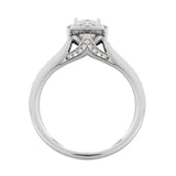 Jenny Packham 18ct White Gold Emerald Cut 0.90cttw Halo Diamond Ring