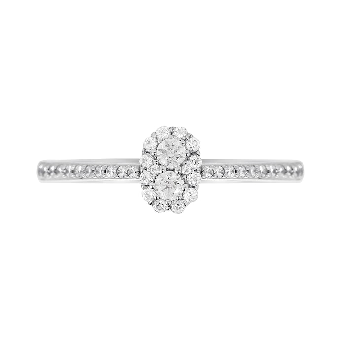 Jenny Packham 18ct White Gold 0.33cttw Flower Cluster Diamond Ring