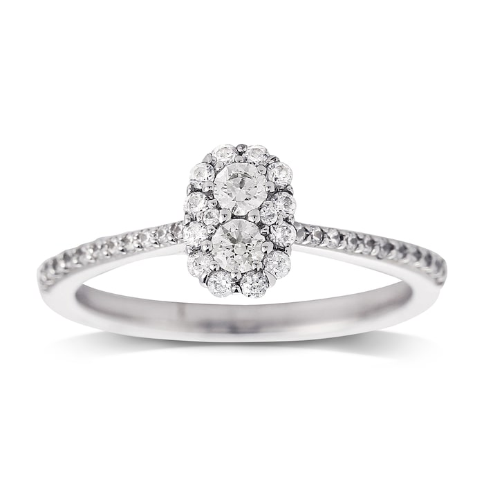 Jenny Packham 18ct White Gold 0.50cttw Flower Cluster Diamond Ring