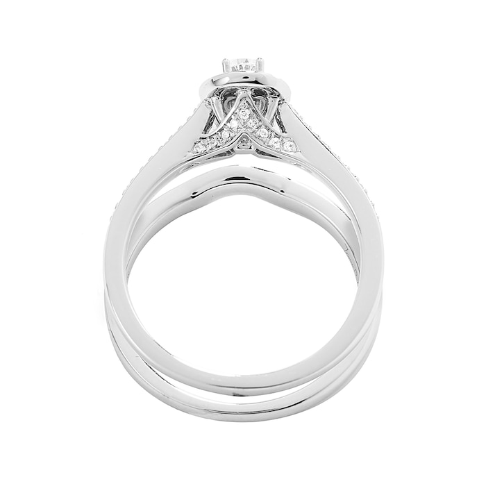 Jenny Packham 18ct White Gold Oval Cut 0.50cttw Halo Diamond Ring