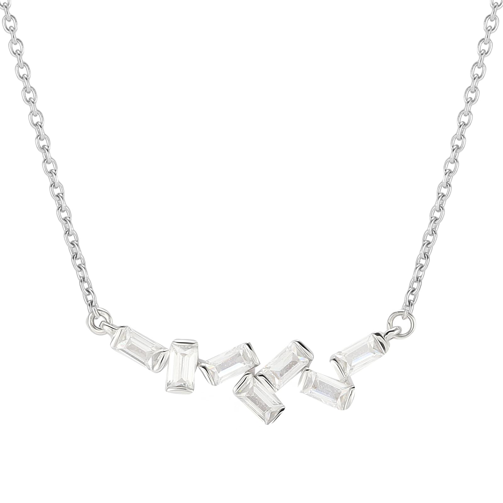 Jenny Packham 9ct White Gold 0.16cttw Baguette Necklace