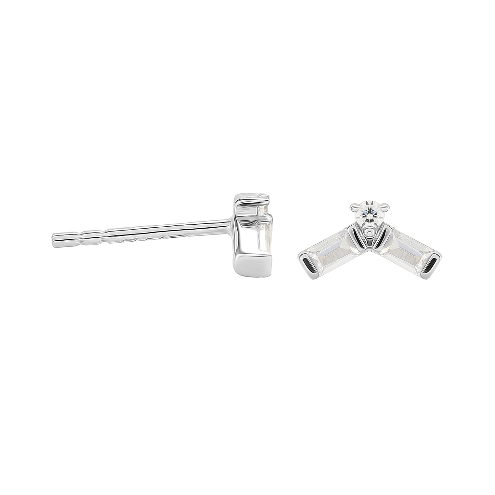 Jenny Packham 9ct White Gold 0.12cttw Baguette Stud Earrings