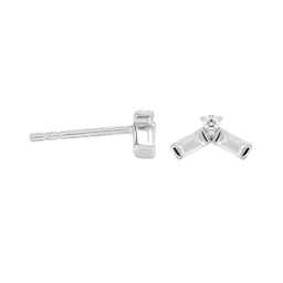 37410234 - 9ct White Gold 0.12cttw Baguette Stud Earrings