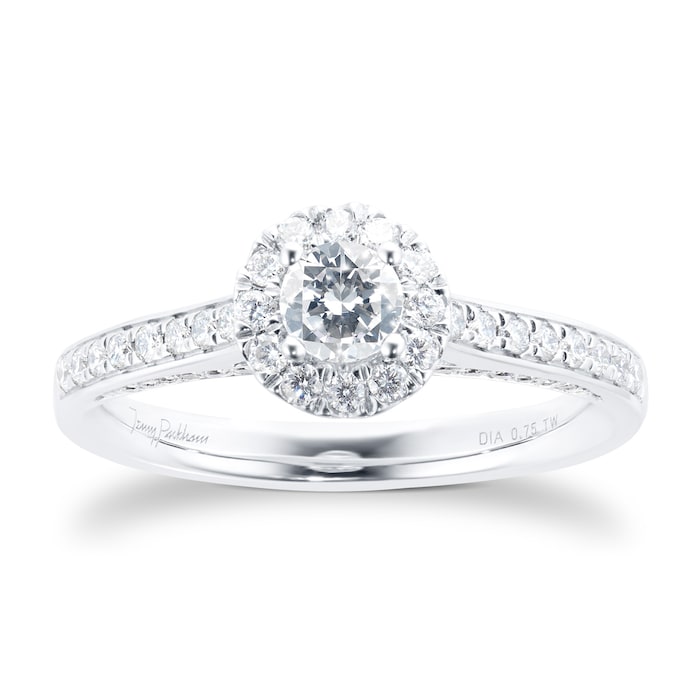 Jenny Packham 18ct White Gold 0.75cttw Brilliant Cut Halo Diamond Ring