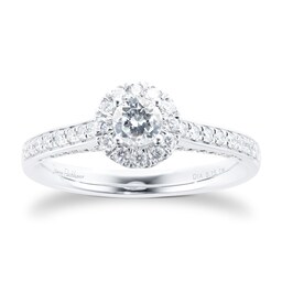 37410250 - 18ct White Gold 0.75cttw Brilliant Cut Halo Diamond Ring