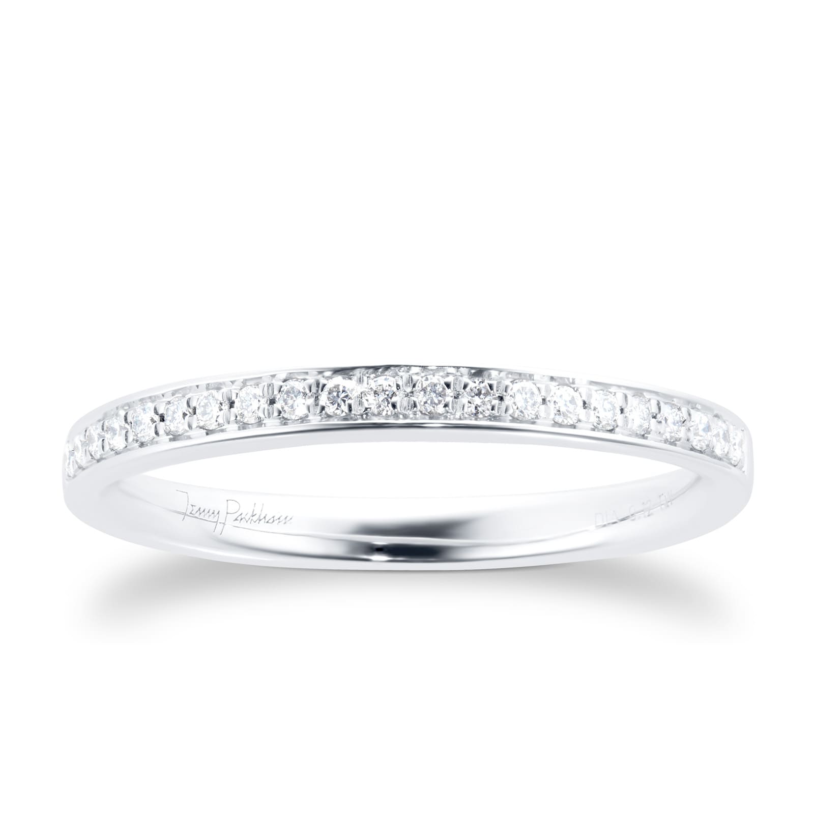 18ct White Gold 0.12cttw Diamond Wedding Ring - Ring Size P