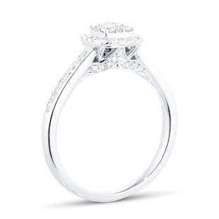 Jenny Packham Platinum Cluster 0.50cttw Diamond Bridal Set