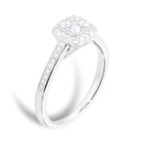 Jenny Packham Platinum Cluster 0.50cttw Diamond Bridal Set