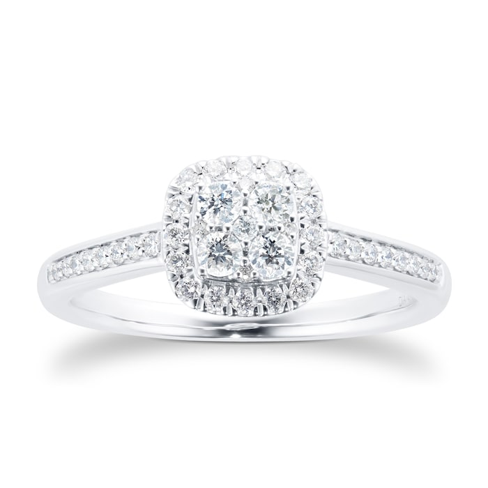 Jenny Packham Platinum Cluster 0.50cttw Diamond Bridal Set