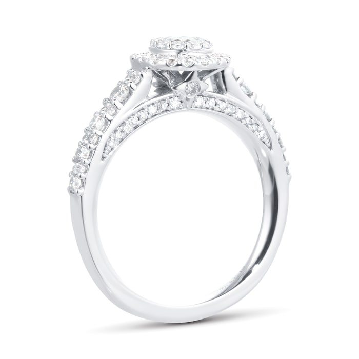 Jenny Packham 18ct White Gold 0.75cttw Diamond 8mm Halo Engagement Ring