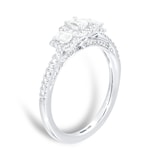 Jenny Packham 18ct White Gold 0.75cttw Diamond Emerald Halo 3 Stone Engagement Ring