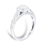 Jenny Packham Platinum 0.75cttw Diamond 8mm Halo Engagement Ring