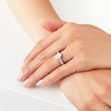 Jenny Packham Platinum 0.75cttw Diamond Oval Halo Engagement Ring