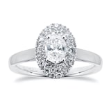 Jenny Packham 18ct White Gold 0.75cttw Oval Halo Engagement Ring