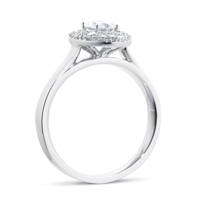 Jenny Packham 18ct White Gold 0.75cttw Oval Halo Engagement Ring