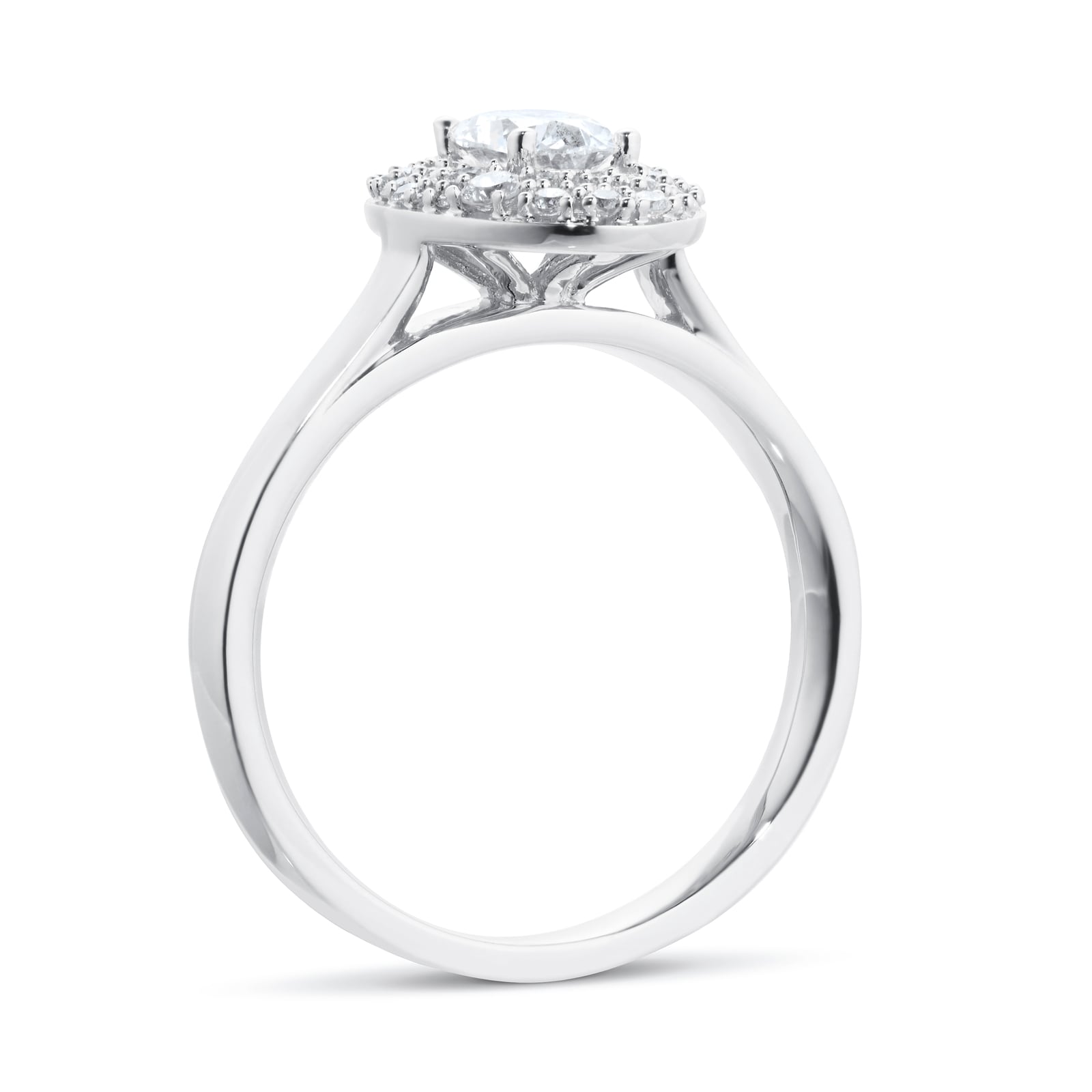 Jenny Packham 18ct White Gold 0.75cttw Oval Halo Engagement Ring