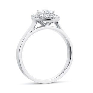 Jenny Packham 18ct White Gold 0.75cttw Oval Halo Engagement Ring