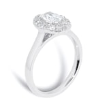 Jenny Packham 18ct White Gold 0.75cttw Oval Halo Engagement Ring