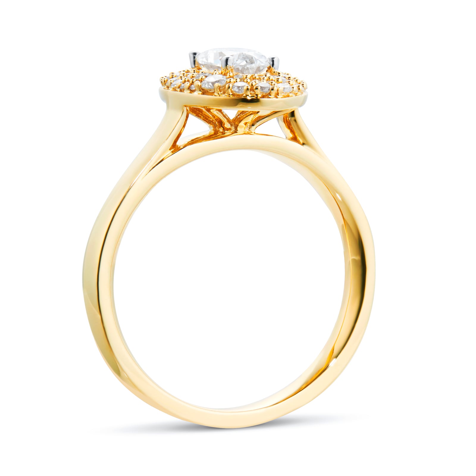 Jenny Packham 18ct Yellow Gold 0.75cttw Oval Halo Engagement Ring
