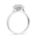 Jenny Packham Platinum 0.75cttw Oval Halo Engagement Ring