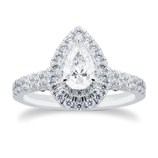 Jenny Packham 18ct White Gold 1.25cttw Pear Halo Engagement Ring