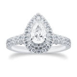 Jenny Packham 18ct White Gold 1.25cttw Pear Halo Engagement Ring