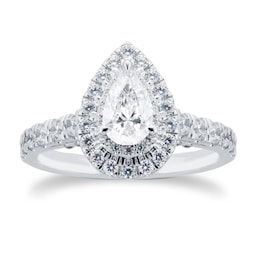 37410298 - 18ct White Gold 1.25cttw Pear Halo Engagement Ring