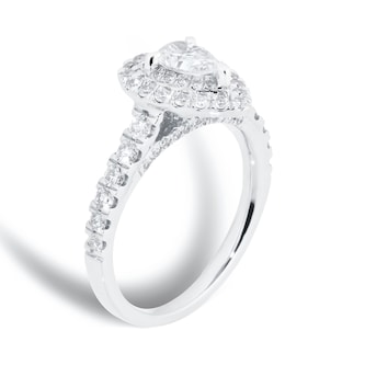 Jenny Packham 18ct White Gold 1.25cttw Pear Halo Engagement Ring