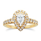 Jenny Packham 18ct Yellow Gold 1.25cttw Pear Halo Engagement Ring