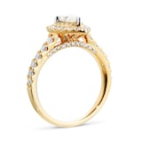 Jenny Packham 18ct Yellow Gold 1.25cttw Pear Halo Engagement Ring
