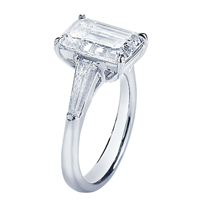 JB Star Platinum 5.05cttw Emerald Cut Engagement Ring - Ring Size 6.5