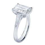 JB Star Platinum 5.05cttw Emerald Cut Engagement Ring - Ring Size 6.5