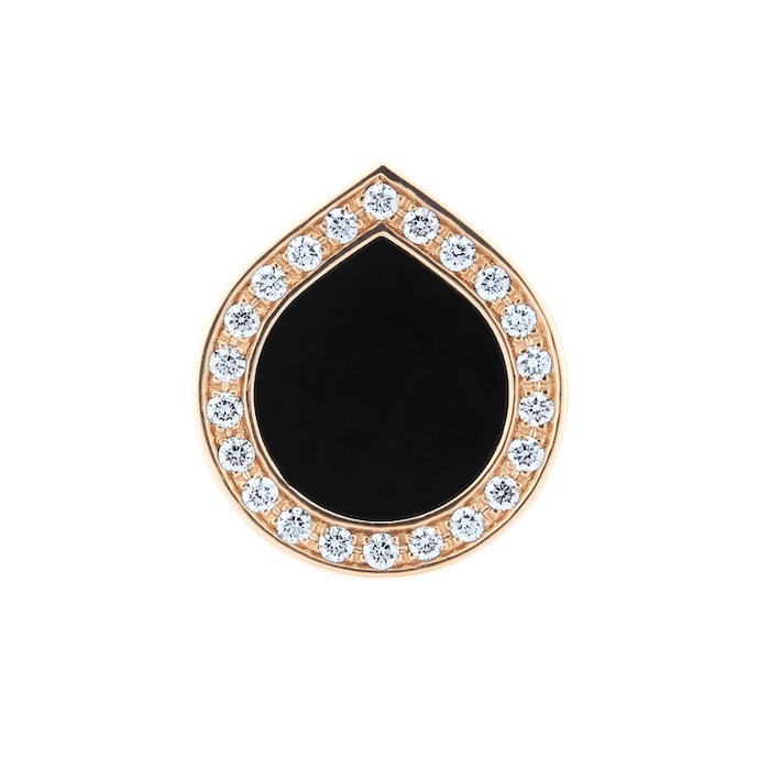 Repossi Antifer 18ct Rose Gold Onyx & 0.08ct Diamond Earring