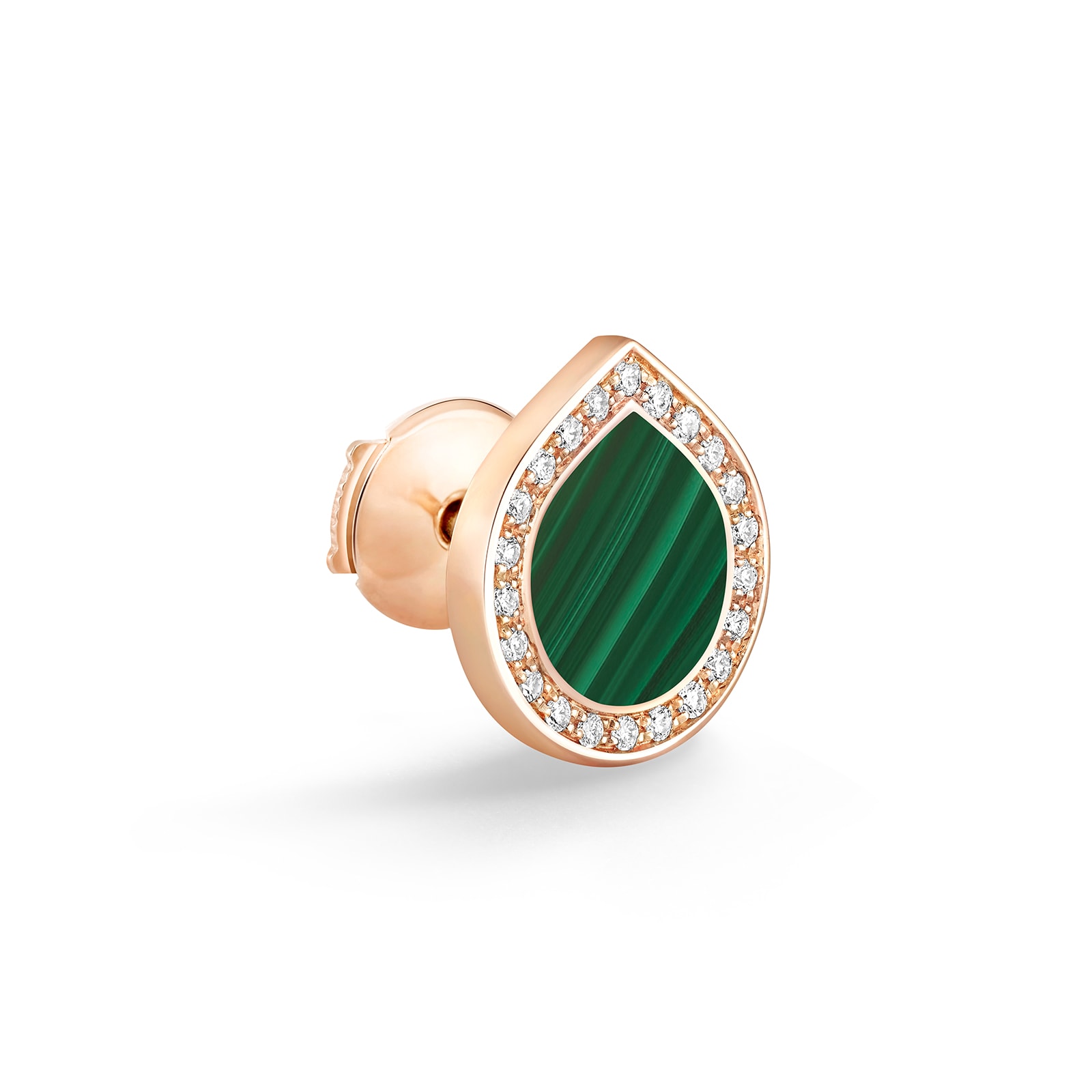 Repossi Antifer 18ct Rose Gold Malachite & 0.08ct Diamond Earring