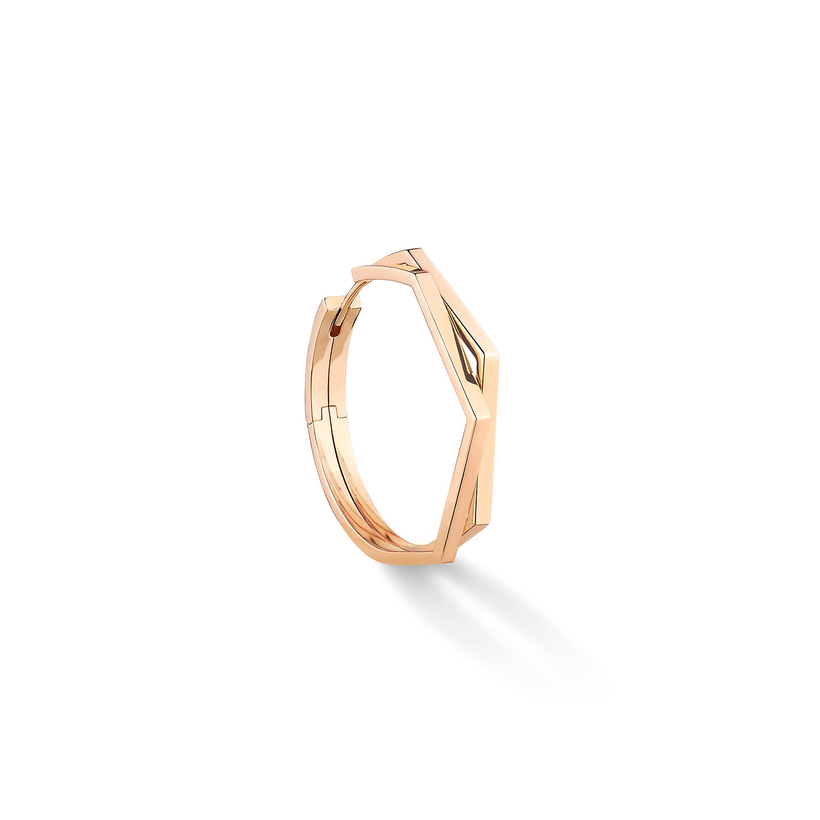 Antifer 18ct Rose Gold Two Row Large Hoop Earring