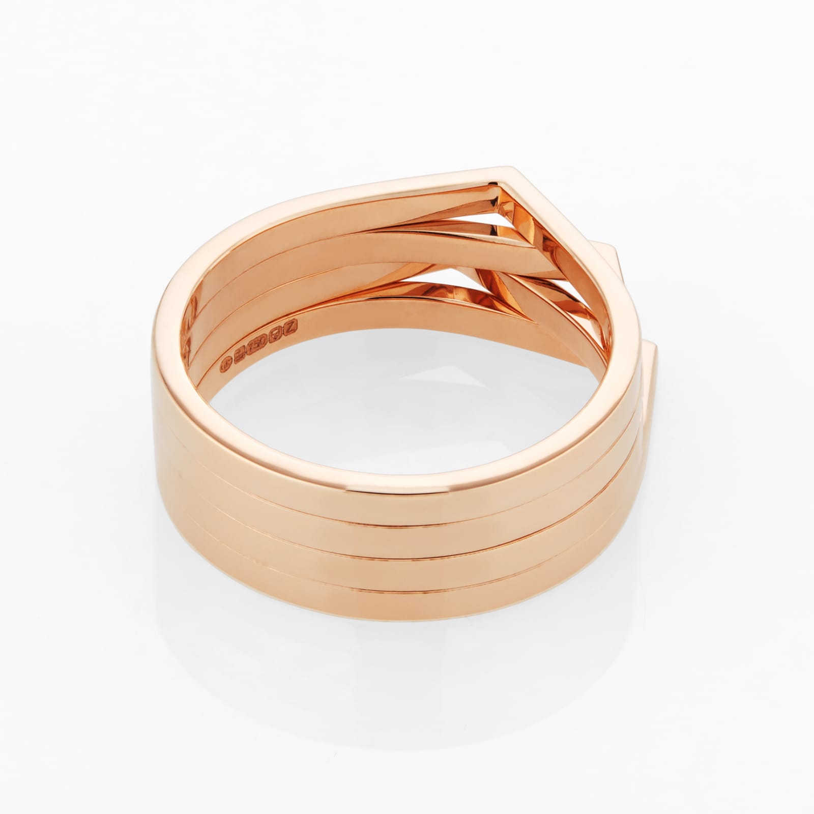 Repossi Antifer 18ct Rose Gold Four Row Ring Repossi Antifer 18ct Rose Gold Four Row Ring