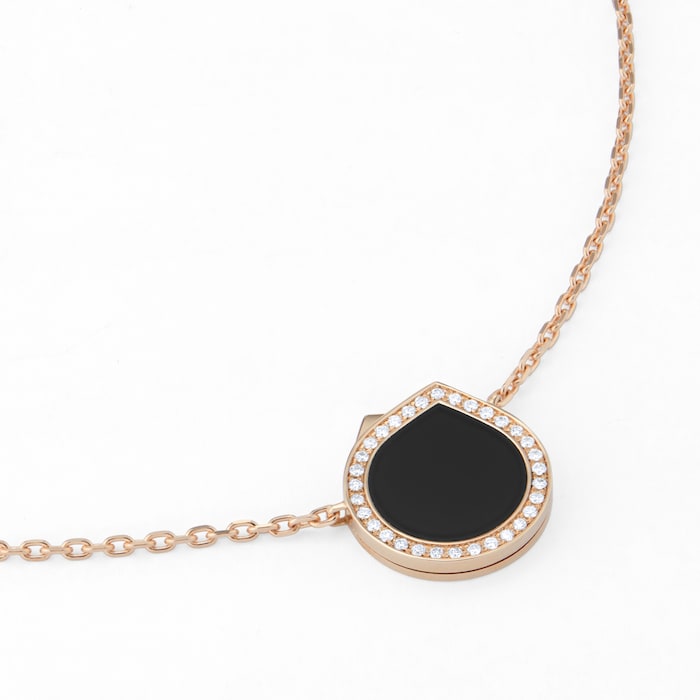 Repossi Antifer 18th Rose Gold Onyx & 0.18ct Diamond Pendant