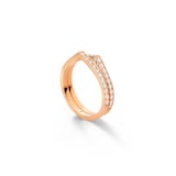 Repossi Antifer 18ct Rose Gold 0.48ct Diamond Two Row Ring