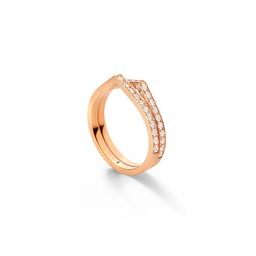 37420769 - Antifer 18ct Rose Gold 0.48ct Diamond Two Row Ring