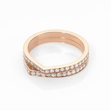 Repossi Antifer 18ct Rose Gold 0.48ct Diamond Two Row Ring