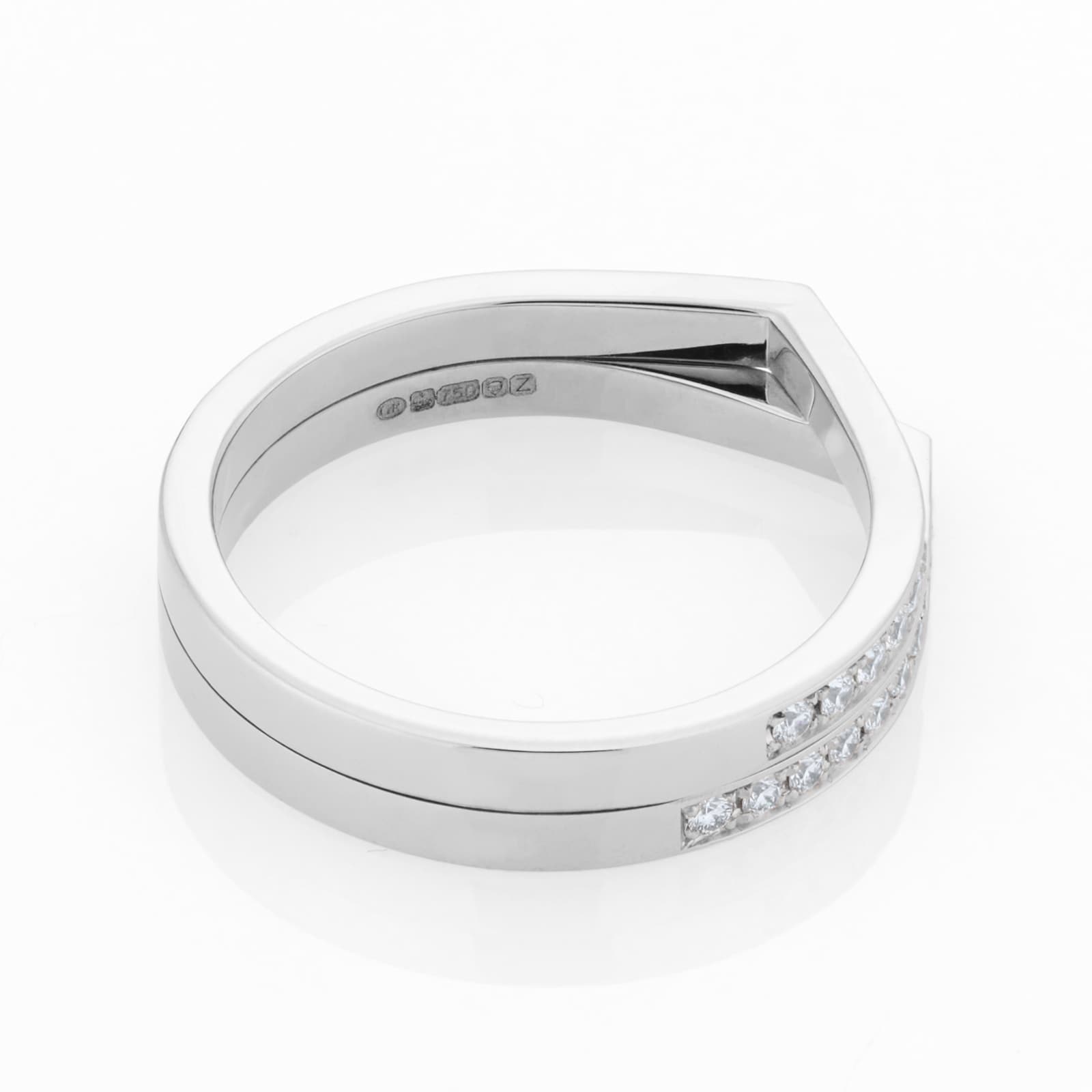 Repossi Antifer 18ct White Gold 0.52ct Diamond Two Row Ring Repossi Antifer 18ct White Gold 0.52ct Diamond Two Row Ring
