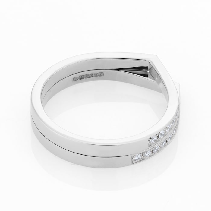 Repossi Antifer 18ct White Gold 0.52ct Diamond Two Row Ring