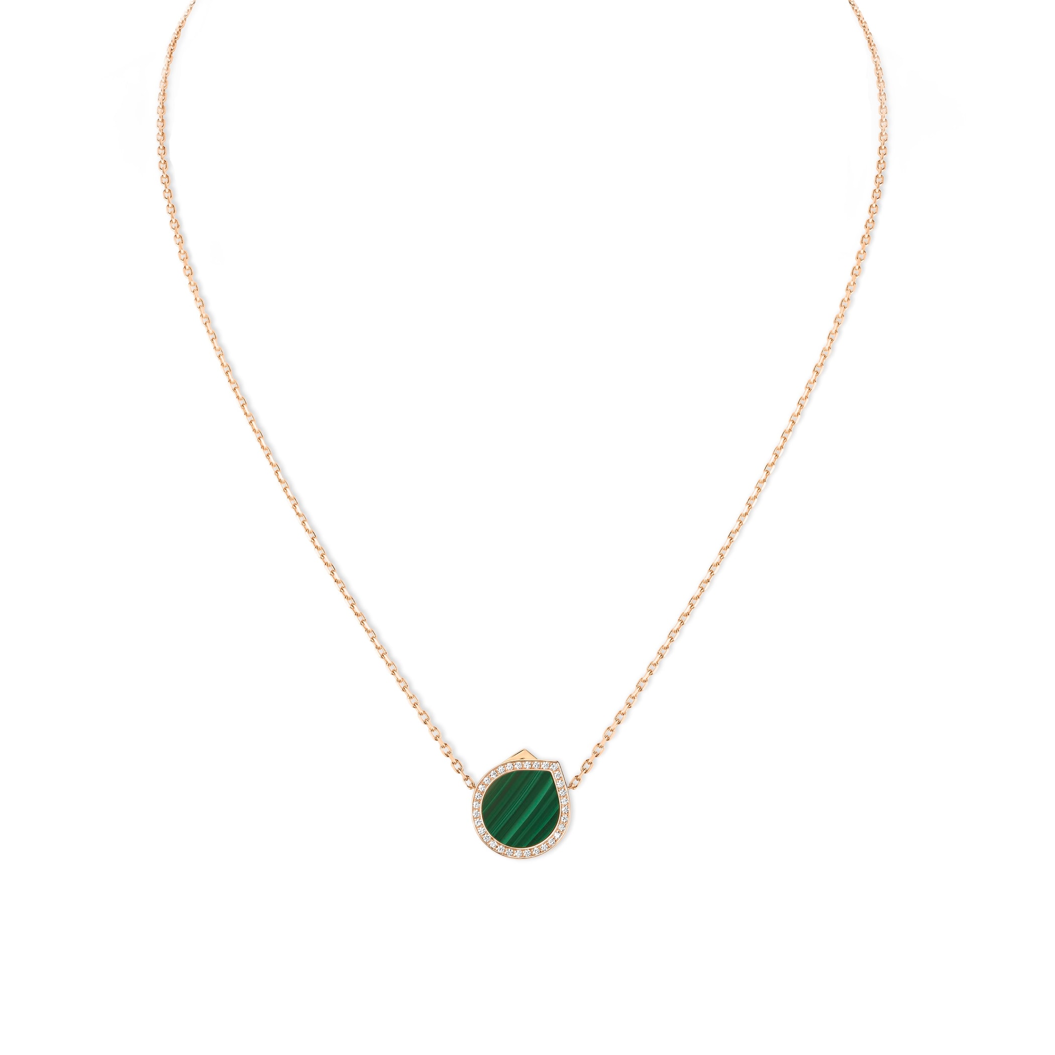 Repossi Antifer 18ct Rose Gold Malachite & 0.18ct Diamond Pendant Repossi Antifer 18ct Rose Gold Malachite & 0.18ct Diamond Pendant