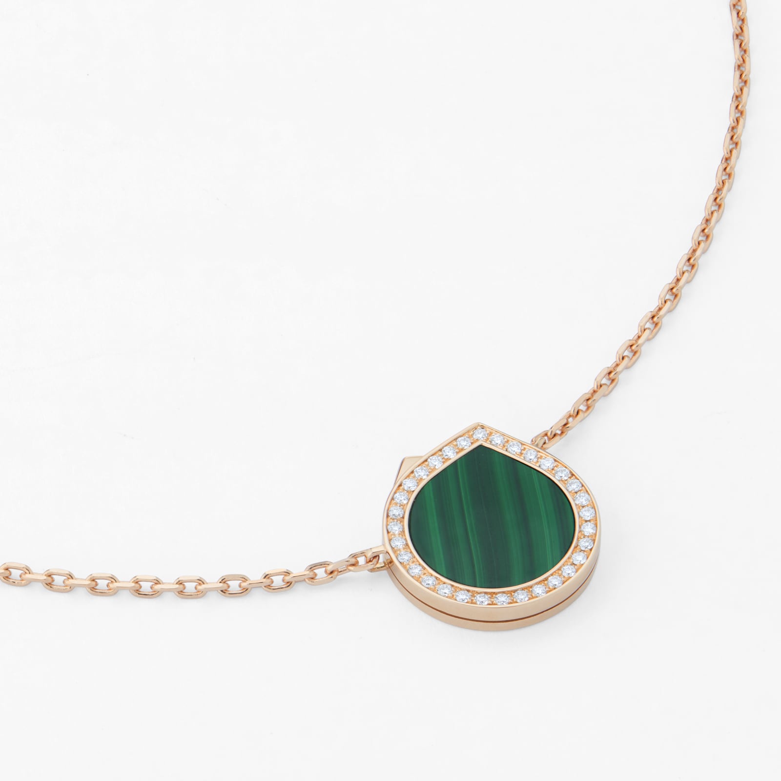 Repossi Antifer 18ct Rose Gold Malachite & 0.18ct Diamond Pendant Repossi Antifer 18ct Rose Gold Malachite & 0.18ct Diamond Pendant