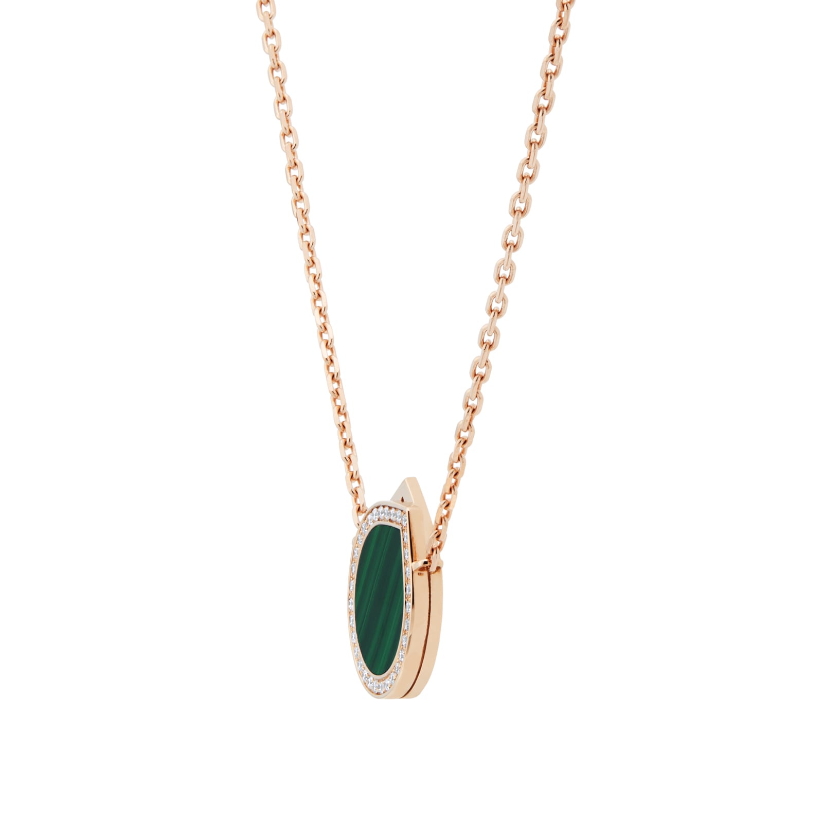 Repossi Antifer 18ct Rose Gold Malachite & 0.18ct Diamond Pendant Repossi Antifer 18ct Rose Gold Malachite & 0.18ct Diamond Pendant
