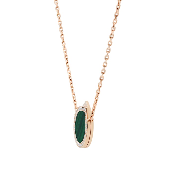 Repossi Antifer 18ct Rose Gold Malachite & 0.18ct Diamond Pendant