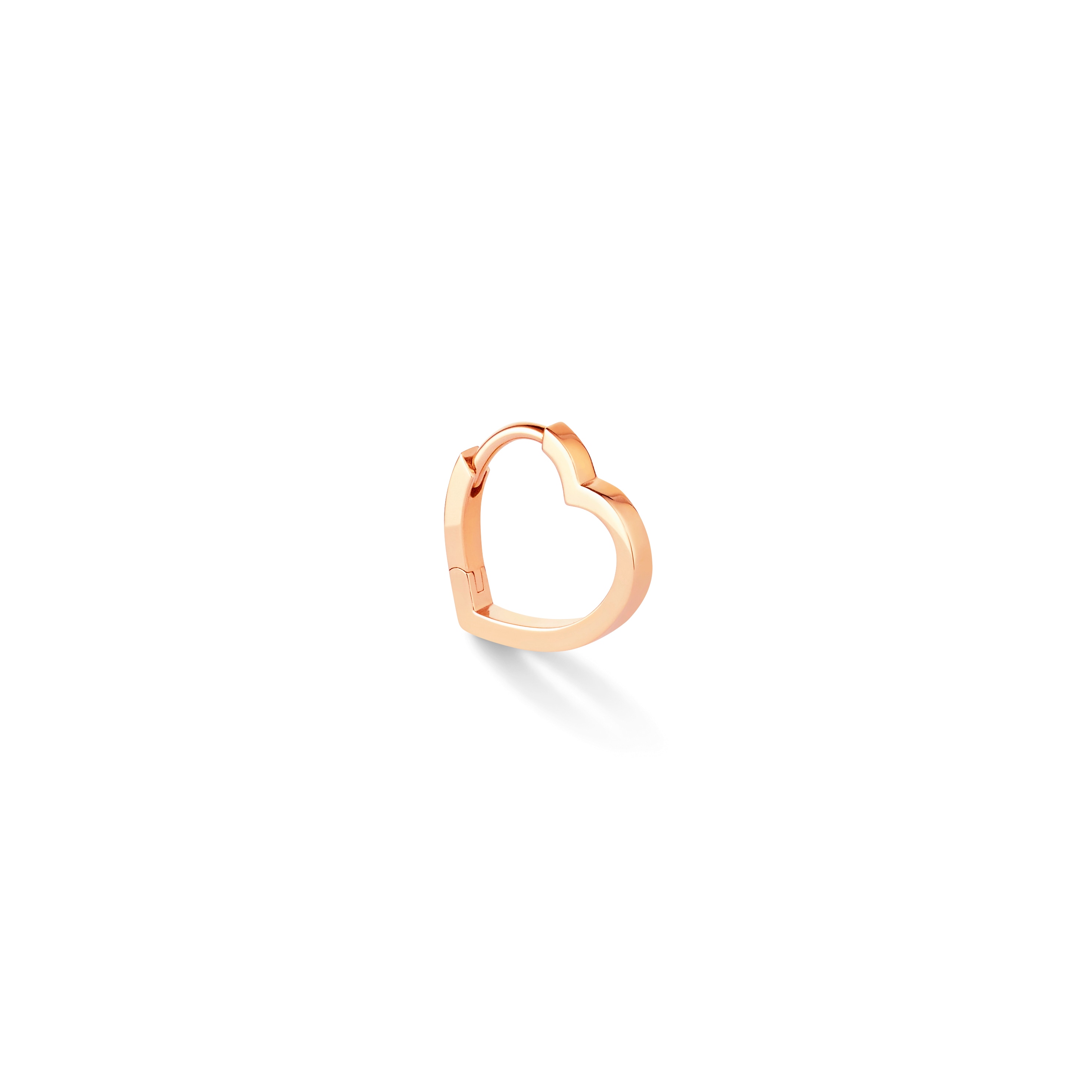 Antifer 18ct Rose Gold Small Heart Hoop Earring