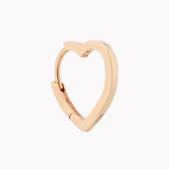 Repossi Antifer 18ct Rose Gold Small Heart Hoop Earring Repossi Antifer 18ct Rose Gold Small Heart Hoop Earring